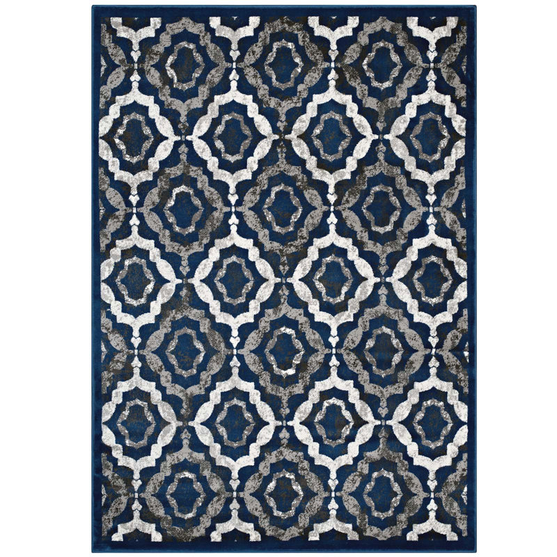 Tapis à motif de treillis marocain Kalinda, Rectangle 8 pi x 10 pi