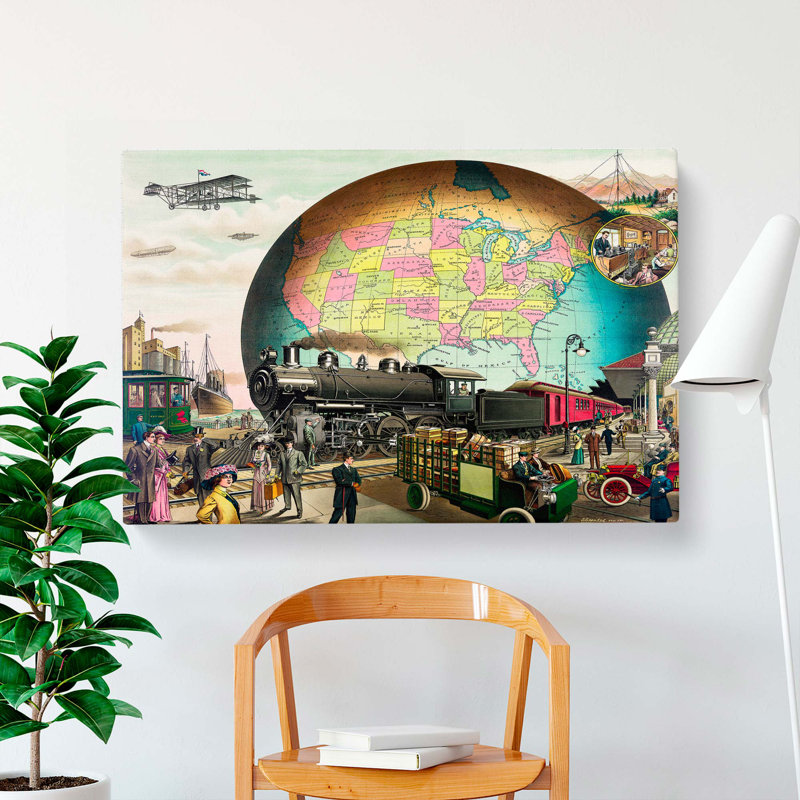 20th Century Transportation - Wrapped Canvas, 35cm H x 50cm W x 3cm D