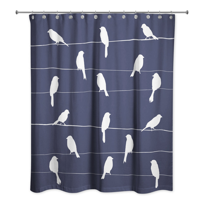 Rideau de douche simple Dequinton, Bleu marine