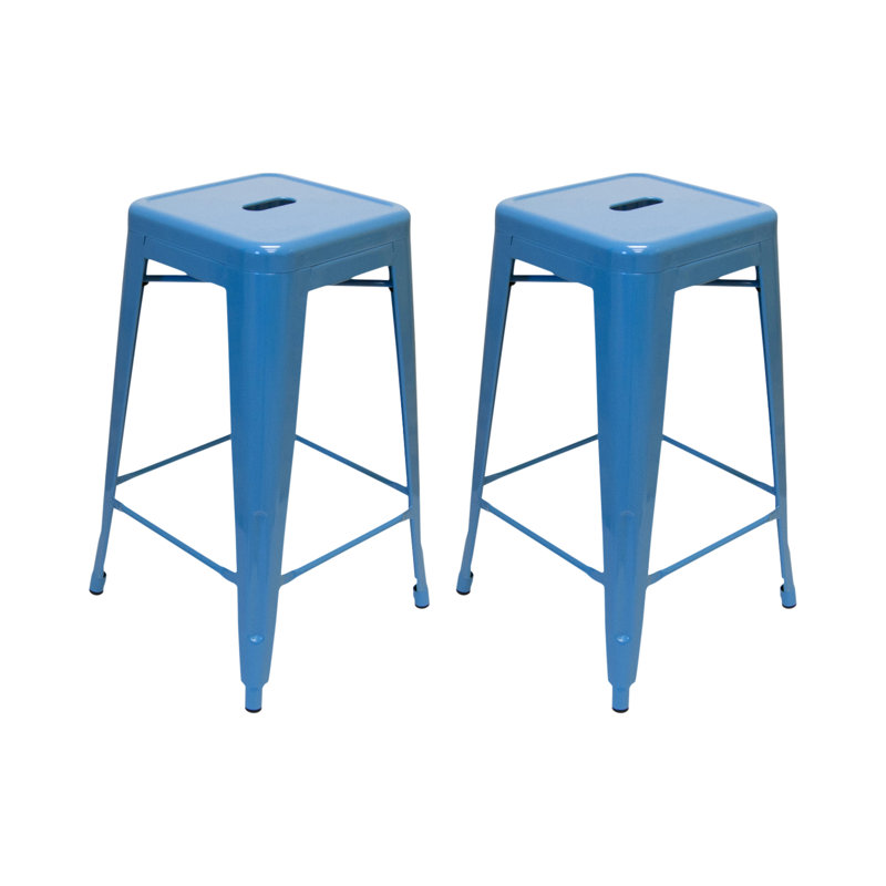 Tabouret de bar et de comptoir Crawford, Blanc, Tabouret de comptoir (assise à une hauteur de 26,