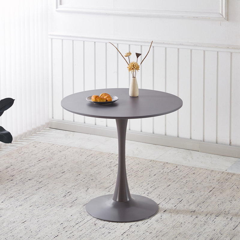 Table de salle à manger ronde, Plateau gris / base grise
