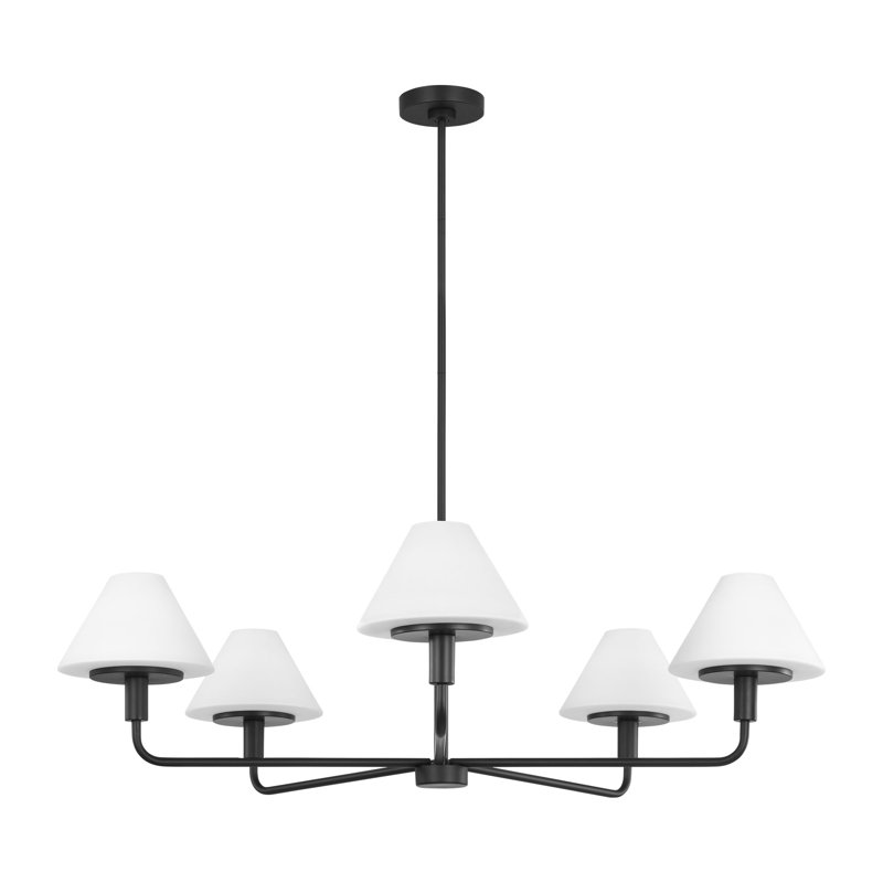 Lustre à cinq lumières Mendota de Génération Lighting par Visual Comfort, Nuit noire