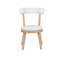 Ensemble de 2 chaises de salle à manger rembourrées modernes, bois d'hévéa, naturel et beige
