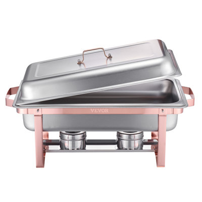 8 Qt Rectangle Chafing Dish Buffet Set Pan Stainless Steel
