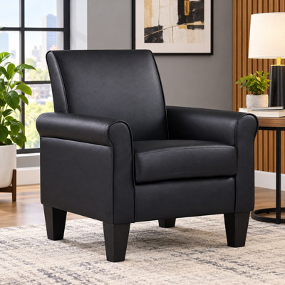 Fauteuil rembourré en similicuir de 29 po Alrun