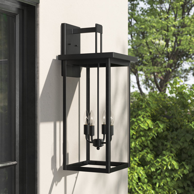 Osakis Light Outdoor Wall Sconce, 27" H x 11" W, Powder Coated Black