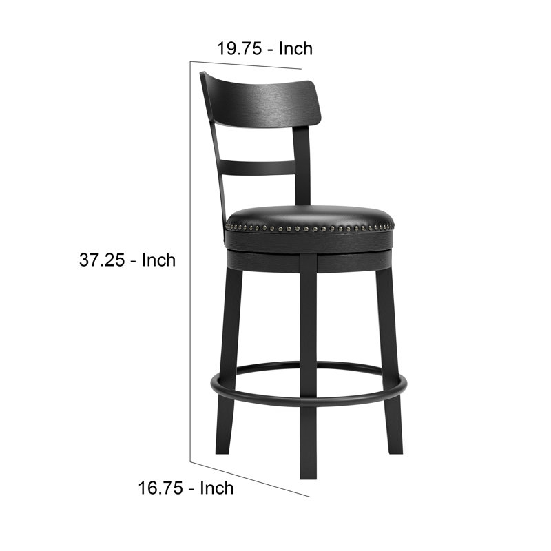 Rishima Swivel Solid Wood Counter Stool, Counter Stool (24" Seat Height)