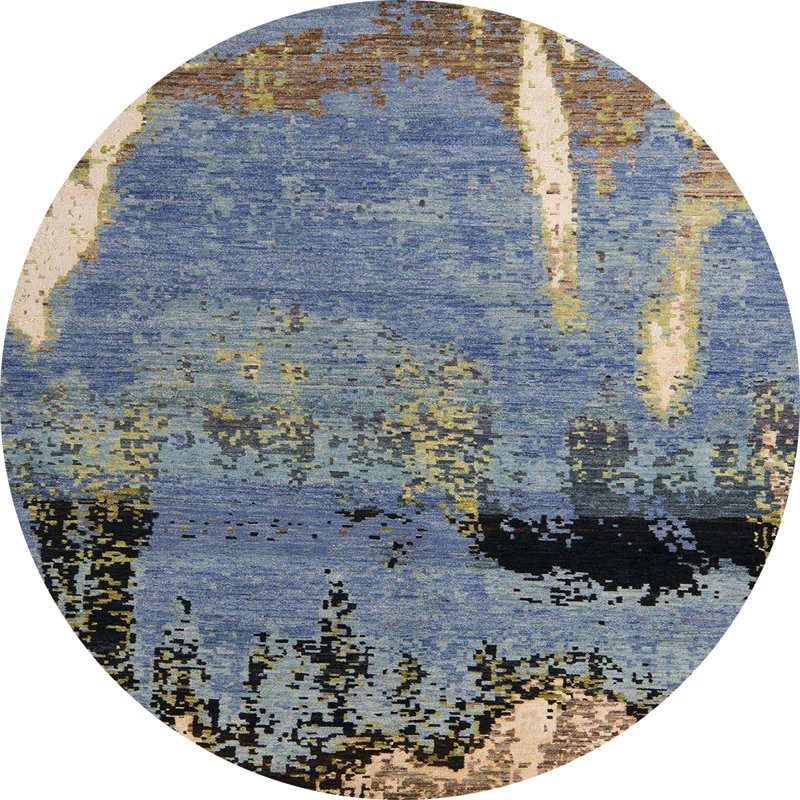 Tapis abstrait moderne 5380, Rond 8 pi