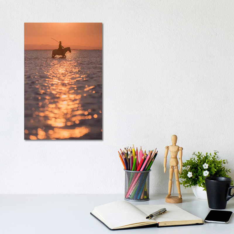White Angels Of Camargue XXV by Daniel Kordan - Wrapped Canvas Print, 20.32 cm H x 30.48 cm W
