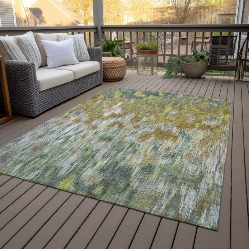 Machine Washable Indoor/Outdoor Amanda ACN2129 Abstract Rug, Rectangle 9' x 12'