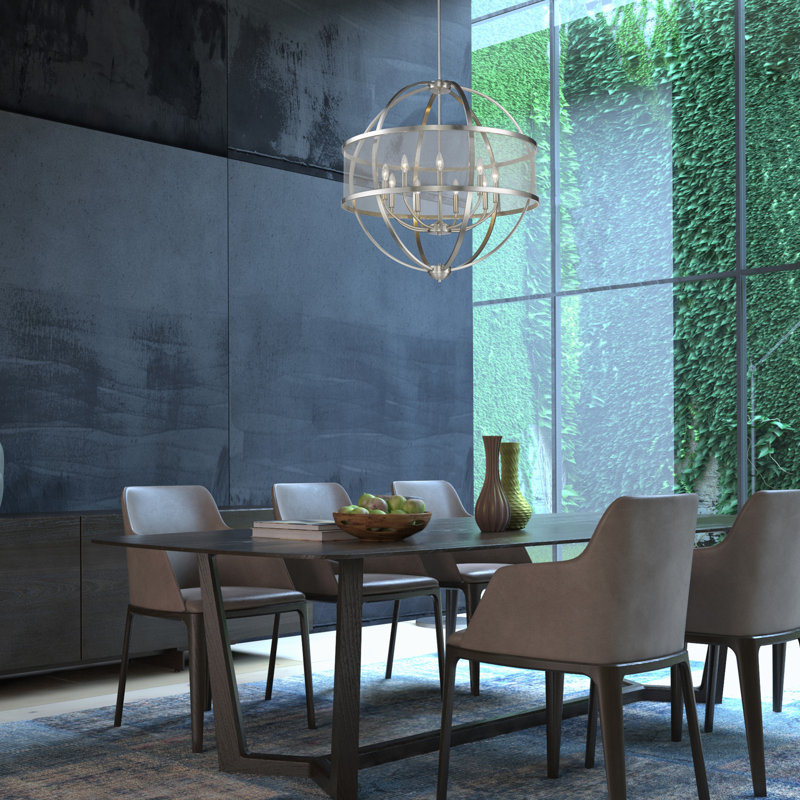 Petitt 9 - Light Dimmable Chandelier, Pewter, Matte Black