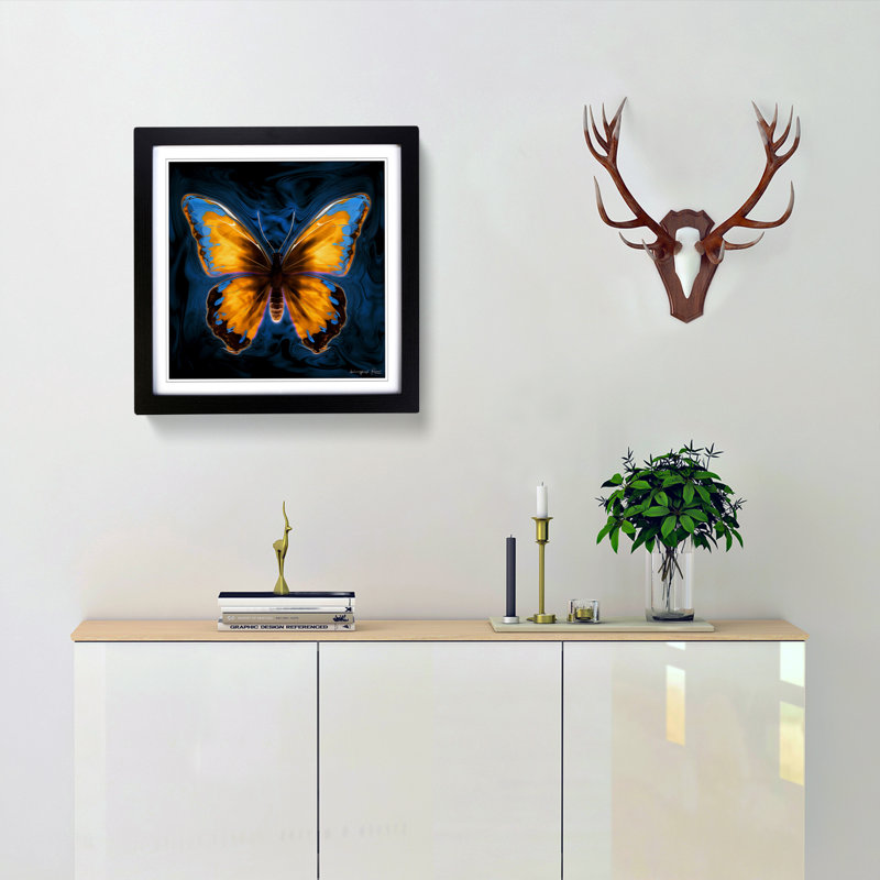 Single Picture Frame Print on Wood, Black