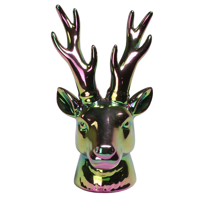 Décoration de Noël à tête de cerf électrolytique 7,5 "Rainbow