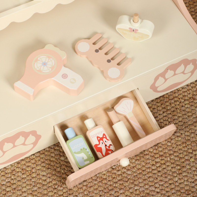 Coiffeuse avec miroir et tiroir de rangement Kids Beauty