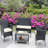 4 Piece Wicker Seating Group With Cushions-365142647