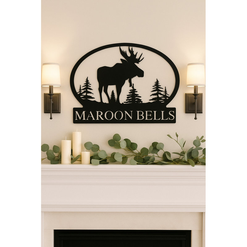 Décoration murale monogramme orignal, H 21 po x l 36 po x P 0,25 po, Oui