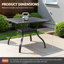 Ensemble de salle à manger de patio pour 4 personnes avec table de salle à manger carrée en métal et chaises berçantes pivotantes (noir et gris)-558639512