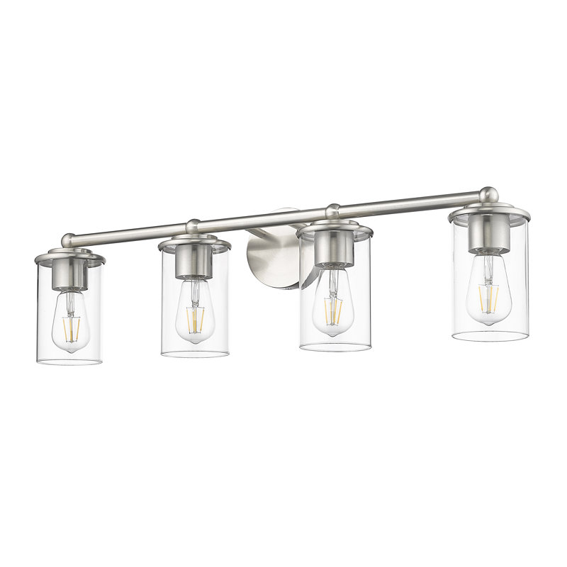Éclairage pour meuble-lavabo à 4 lumières Cheetham, Nickel brossé
