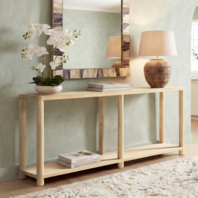 Console en bois récupéré 71 po avec tablette inférieure Sackett