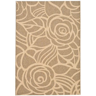 Arneshia Floral Brown Indoor / Outdoor Area Indoor/Outdoor Area Rug