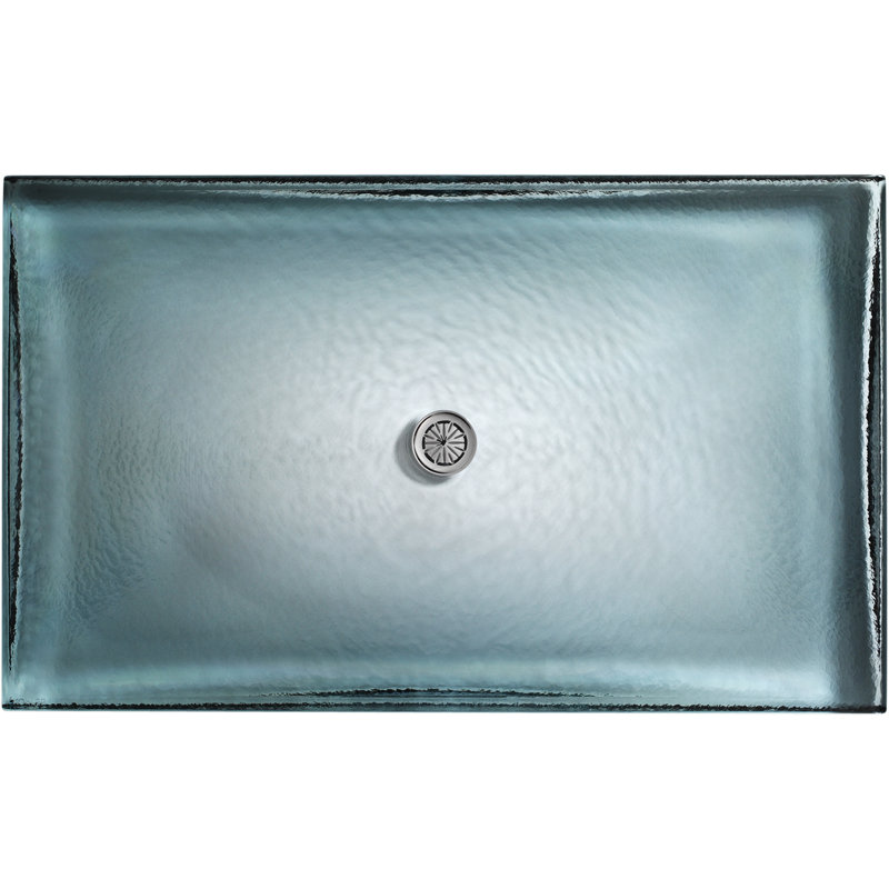 Antilia Modern Rectangular Cast Glass Vessel Bathroom Sink