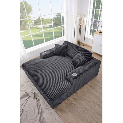 Corduroy Upholstered Chaise Lounge