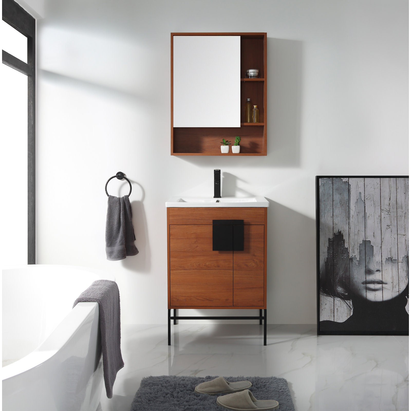 Jensen Surface Medicine Cabinet, Walnut, Left