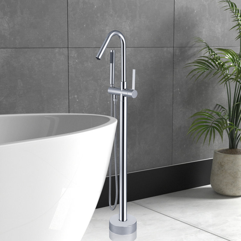 Freestanding Tub Filler with Diverter, Chrome