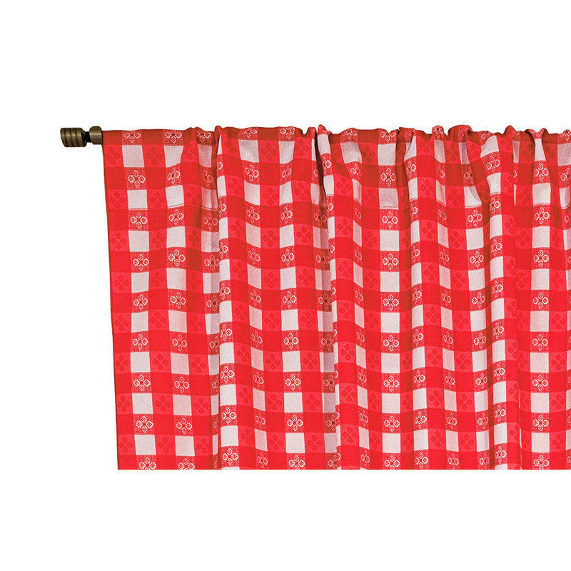 Rideau de fenêtre Popeline, L 58 po x L 72 po, Rouge