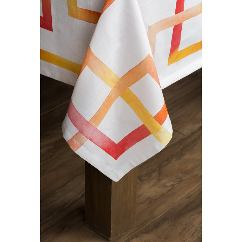 Geometric 100% Cotton Square Tablecloth, 60" L x 60" W