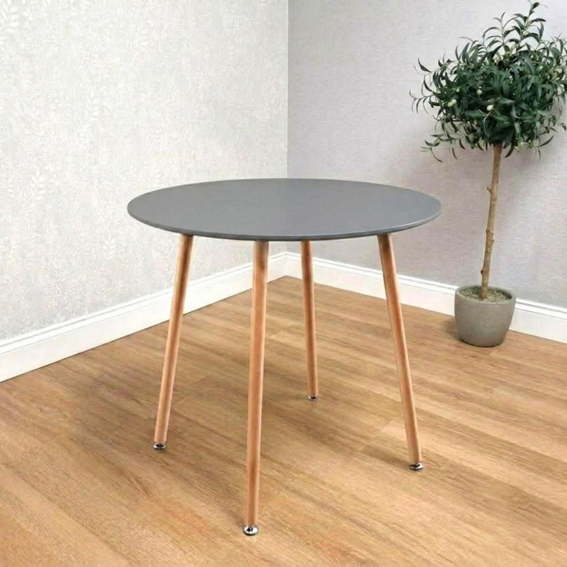 Round Dining Table, 75 cm H x 90 cm W x 90 cm D, Grey
