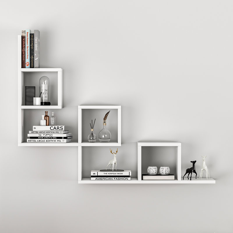 Caitlin Wood Accent Shelf, White
