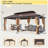 Hardtop Gazebo With Galvanized Steel Double Roof & Aluminum Frame, Brown Outdoor Pavilion With Curtains And Netting For Patio And Garden-126511504