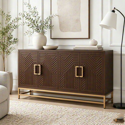 Retro Sideboard Buffet Cabinet with Adjustable Shelves