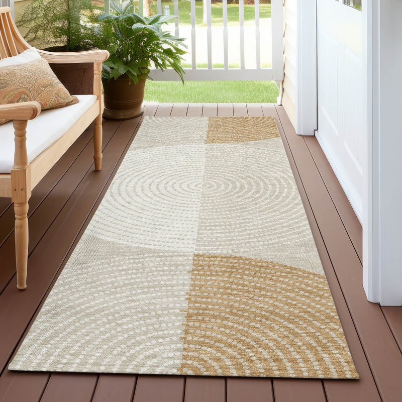 Machine Washable Indoor/Outdoor Howle ACN2281 Geometric Rug, Runner 2'3" x 7'6"