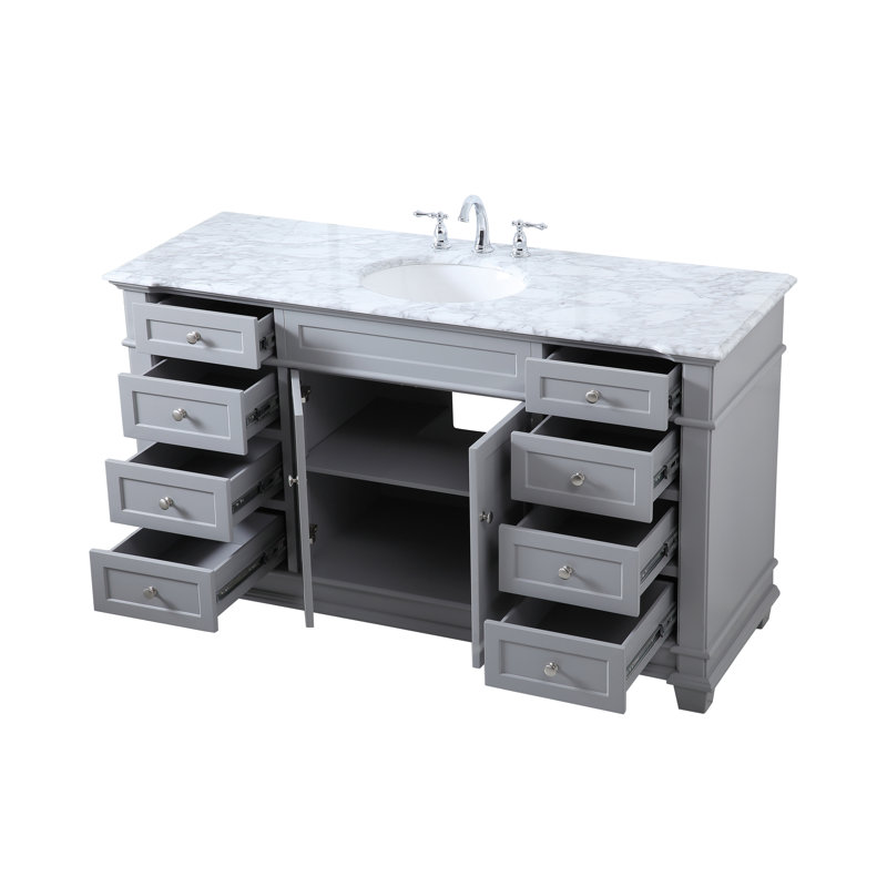 Ensemble de meuble-lavabo simple 60 po Lydie, Gris