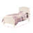 Twin Bedroom Bed In White Plywood - Contemporary Style With Vertical Lines Headpiece Ornament For Modern Elegance Head