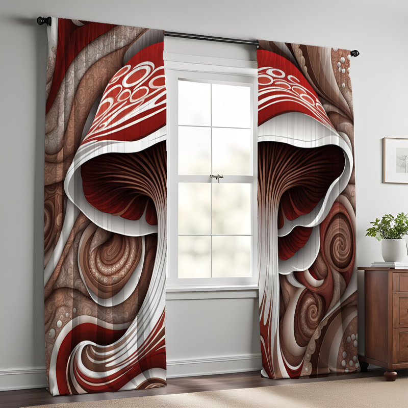 Paire de rideaux semi-transparents en polyester Hafid, L 40 po x L 52 po