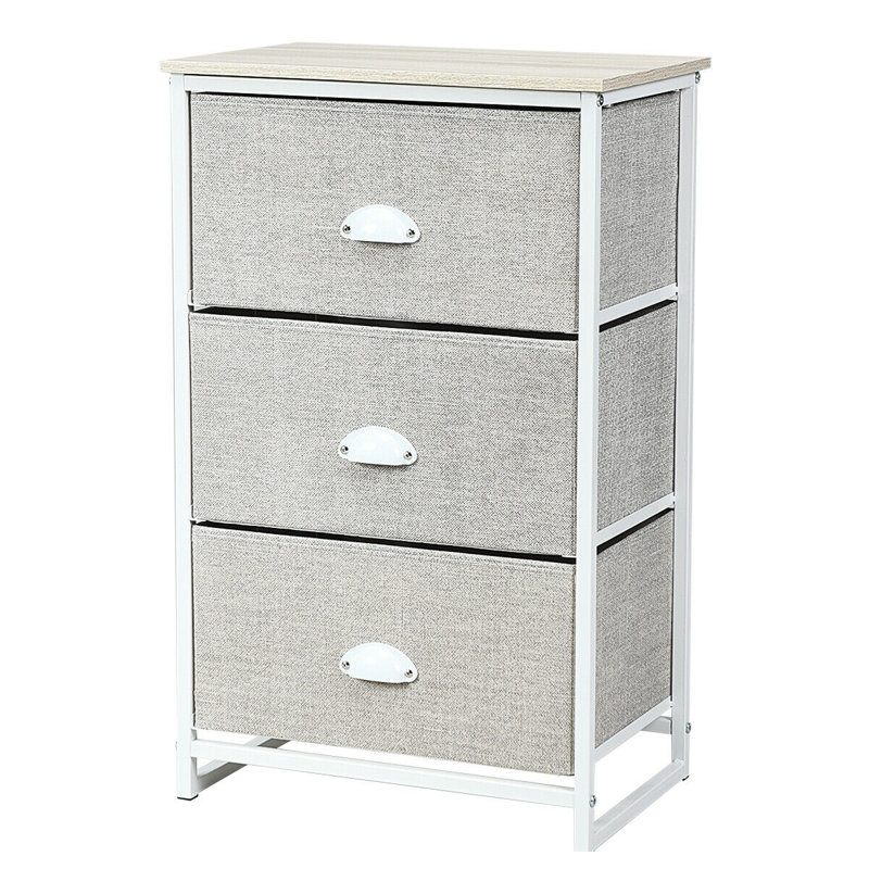 Plains 18'' W Metal Nightstand, Gray