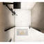 Porte de douche pivotante en verre trempé de 28 po x 72 po dans un cadre en aluminium noir mat, poignée en acier inoxydable, conception de balançoire à fonctionnement doux, salle de bain à séparation d'eau de 28 po x 72 po avec fonction, demi-verre de 1/4 po