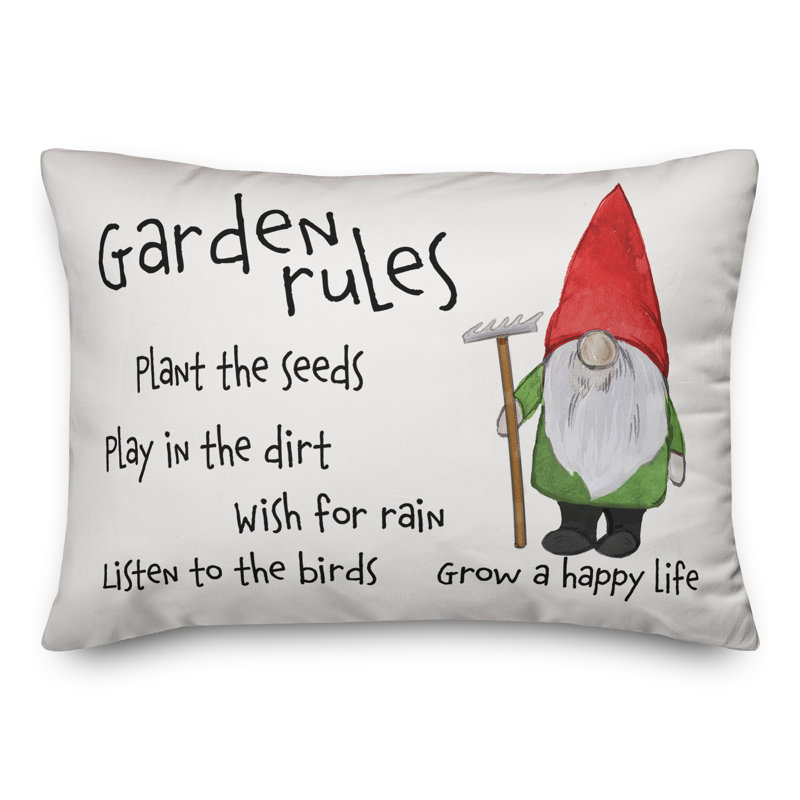  Garden Gnome Rules Rectangular Pillow Cover & Insert