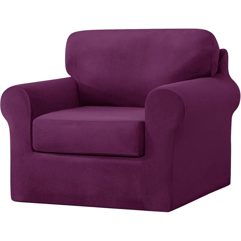 Sofa Cover With Separate Seat Cushions And Backrests Stretch Velvet Sofa Slipcover Couch Covers Furniture Protector Split Combined (Large 1 Seat Set 3 PCS)