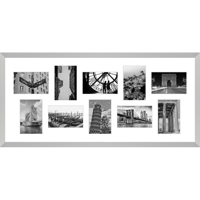 Labus Wood Picture Frame with Mat, Silver
