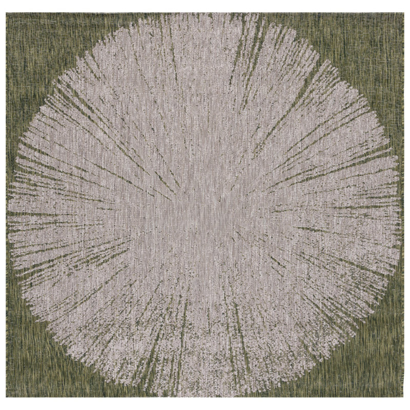 Damini Performance Abstract Indoor/Outdoor Area Rug, Square 6'7"