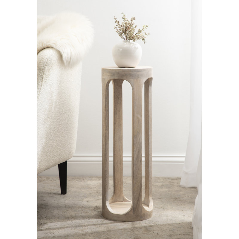 Chewelah Solid Wood End Table, White, 23" H x 8" W x 8" D