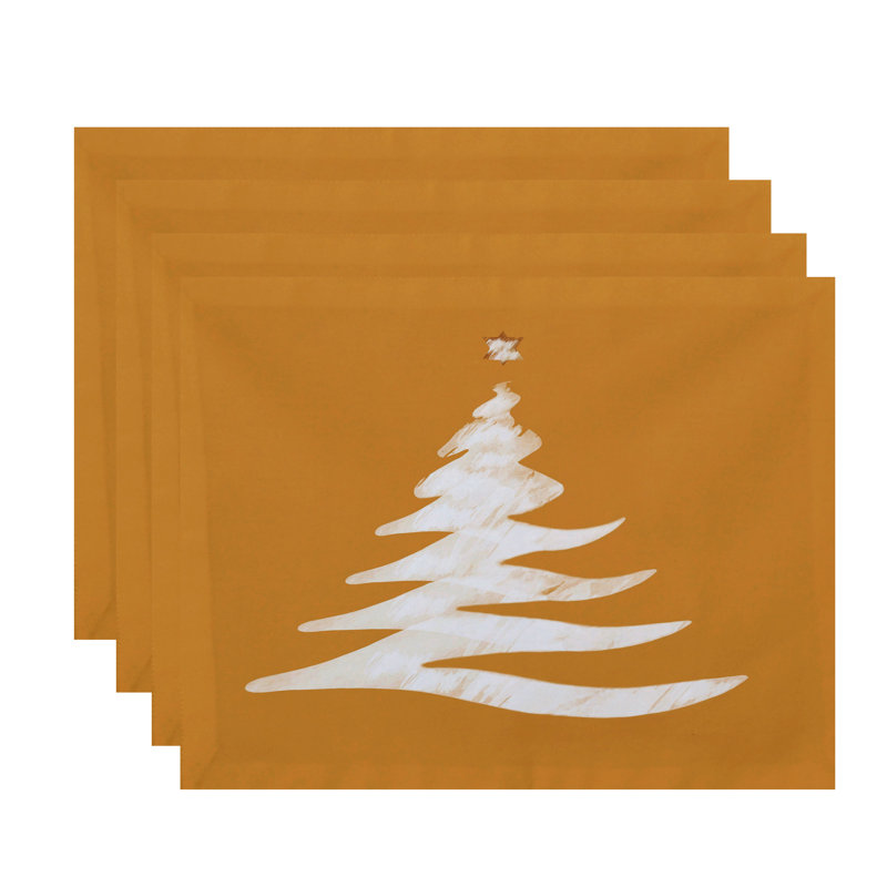 Ensemble de napperons 4 pièces, Jaune