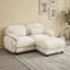 Canapé d'angle en chenille avec pouf amovible-669412281