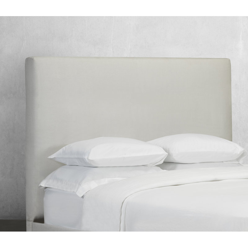 Tête de lit à panneau rembourré Winon, Blanc cassé, Très grand