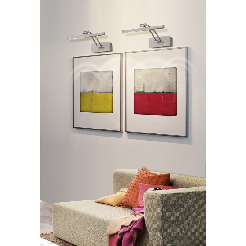 1 - Light Hardwired LED Wall Mounted Picture Light, 7.3" H x 18.5" W x 18.25" D, Matte Nickel