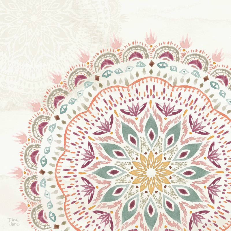 «Boho Garden IX» par Dina June - reproduction d'art sur toile tendue, H 12 po x l 12 po